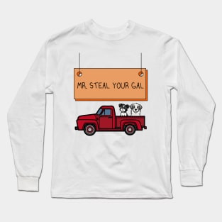 Mr. Steal Your Gal Red Pick up with Dogs Long Sleeve T-Shirt